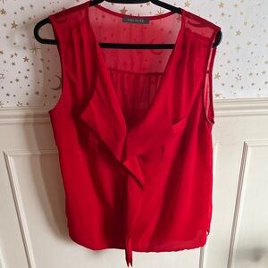 Suzy Shier Red Tie-Front Sleeveless Camisole